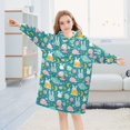 thumbnail image 5 of Dailycode Wearable Blanket Hoodie Oversized Sherpa Flannel Blankets with Pocket for 3-14 Year Old Rabbit Whale Elephant Moon Flower, 5 of 7