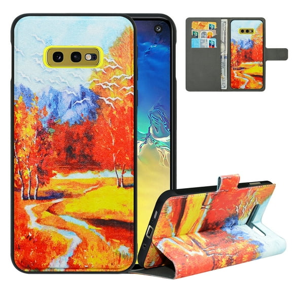 Labanema Samsung Galaxy S10e /S10 Lite Case with Kickstand, 2 in 1 Detachable Magnetic Protective Folio Flip Cover for Samsung Galaxy S10e /S10 Lite (Autumn Red)