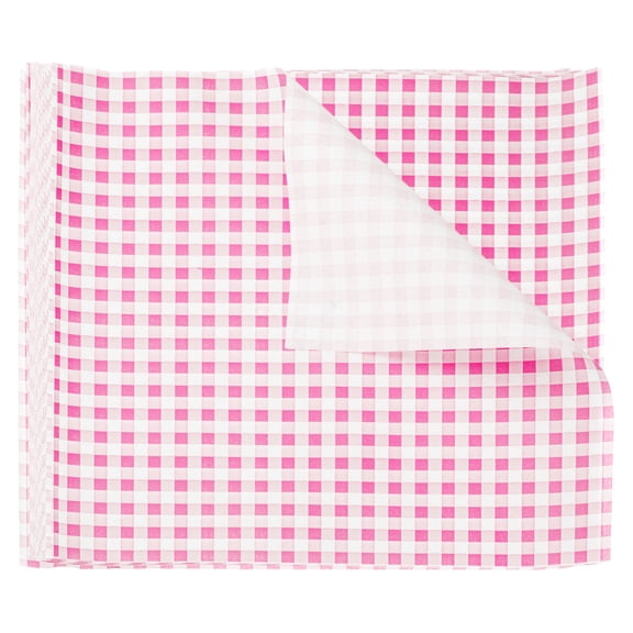Uxcell 30pcs Square Checkered Wax Paper Sheets 11.81" x 11.81" Oil-absorbing Dry Food Wrapping Paper for Sandwich Baking Paper Liners Picnic Basket Bread Hamburger Wrap Kitchen, Pink
