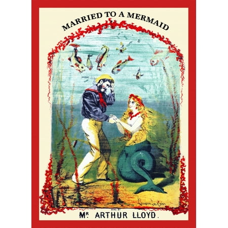 Over The Bed Decor Vintage sheet music cover art for a song entitled Married to a Mermaid This song first appeared in 1740 in The Masque of Alfred by James Thomson and David Mallet There is debate over which of them ac ()