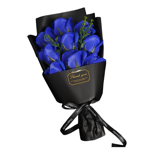 Ramo de rosas artificiales de 9 cabezas, hecho a mano, con jabón, ideal como decoración para aniversarios, cumpleaños, regalos para mujeres, madres, esposas y novias.