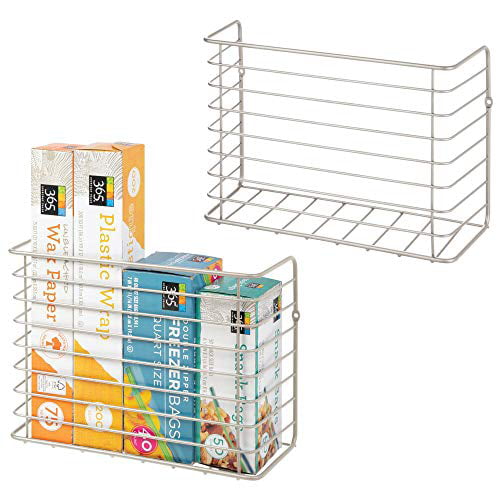 Mdesign Farmhouse Metal Wire Wall, Under Cabinet Rack Mount