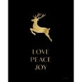 thumbnail image 3 of Lady Louise Designs 12x14 Black Modern Framed Museum Art Print Titled - Love-Peace-Joy Reindeer, 3 of 5
