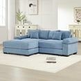 thumbnail image 3 of 92" Modern Corduroy Sectional Couches for Living Room, Comfortable L Shaped Couch with Chaise Sofa, Blue Lovesac Couch Seater with 1 Ottoman for Couchfor Compact Spaces, Muebles para la Sala, 3 of 10