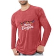 thumbnail image 5 of COSFO Mens Shirts Long Sleeve Crewneck Christmas Cotton Casual Pajamas Lounge Pullover Loose Fit Graphic Tees, 5 of 5
