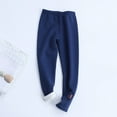 thumbnail image 4 of Xyant Girls Fleece Lined Leggings Winter Thermal Warm Clothes Toddler Girl Running Thick Pants Cold Weather for Kids (Navy,6-7 Years), 4 of 9