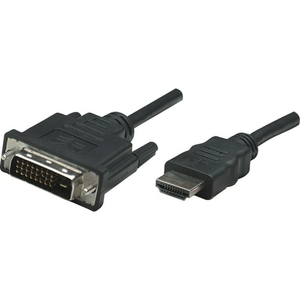 Manhattan Hdmi To Dvi D Dual Link Cable 6 Black Supports Existing Hd 7p 1080i And 1080p 60 Enhanced 480p And Standard Ntsc Or Pal Video Formats Walmart Com Walmart Com