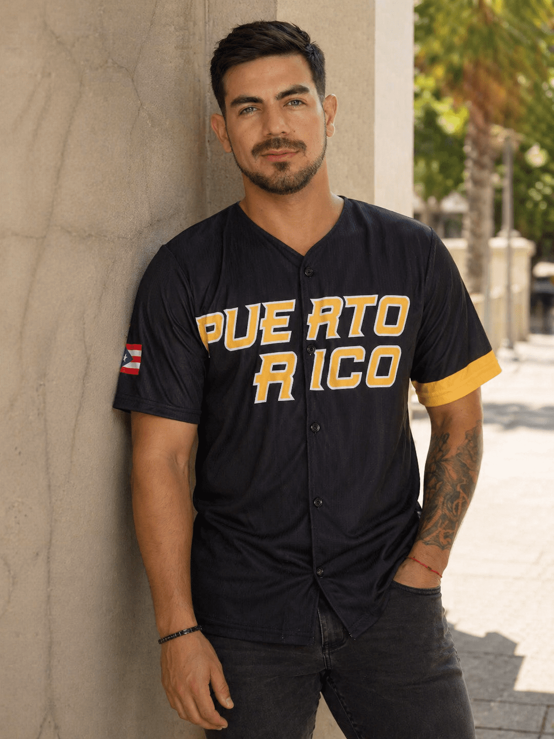 Clemente Puerto Rico Jersey Black Gold – Men’s Latino Baseball Shirt – Lightweight Summer Outfit Boricua Pride 4XL