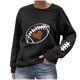 thumbnail image 3 of TaTaai Women Crew Neck Baseball Print Long Sleeve Drop Shoulder Hoodie Casual Fashion Top Ladies Daily Lounge Work Wear Soft Warm Breathable No Fading Versatile Top Gift, 3 of 4