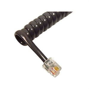 Cable de Teléfono Rizado Cablesys GCHA444012-FMG Carbón 12 Pies