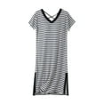 thumbnail image 1 of Rbaofujie Robe pour Femmes Bretelles pour Femmes à Carreaux Pyjama Grande Taille Robe d'Intérieur pour Femmes à Col en V Courte Robe de Pyjama avec Coussinet de Poitrine Pyjama Mince d'Automne, 1 of 3