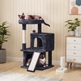 thumbnail image 3 of Alden Design 36" Cat Tree with Condos and Scratching Post Tower, Black, 3 of 10