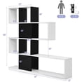thumbnail image 3 of Neatifyes 8 Cubes Bookshelf, Modern Ladder Corner Bookcase, 8-Cube Open Stepped Storage Bookcase, 5-Tier Display Shelf for Home Office, 47 x 8 x 43 Inch, Living Room Divider Booksheif, 3 of 9