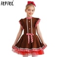 thumbnail image 2 of Disfraz de hombre de jengibre de Navidad para niñas, vestido de Papá Noel a rayas con mangas voladoras, vestido de Papá Noel, tutú de Ballet, vestido de baile y patinaje, 2 of 5