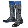 thumbnail image 3 of Leozcaa Womens Embroidered Boots Pull On Cowboy Boots for Women Floral Low Chunky Heel Western Boots, 3 of 5