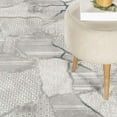 thumbnail image 3 of LiviNest 3D Art Living Room Rug: Modern Geometric Area Rug for Home Decor - 7x10 ft Gray Ivory Abstract Pattern - Soft Polyester & Jute Backing for High Traffic Areas, 3 of 5
