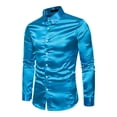 thumbnail image 3 of FASHIONWT Men Long Sleeve Button-down Retro Glossy Lapel Dress Shirts, 3 of 4