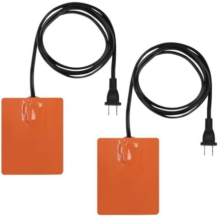Silicone Pad Heater - 4 * 5in Car Engine Oil Pan Heater with 194°F Thermal Protector & 68" Power Cord, Self-adhesive Warmer for Automotive (120V 150W) 2pcs 4*5in 4*5in