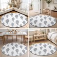 thumbnail image 4 of Round Area Rugs 3.3Ft, Abstract Art Fish Grey Non-Slip Washable Circle Rugs Carpet, Coastal Ocean Summer Indoor Outdoor Rug Floor Mats Throw Runner for Bedroom Living Room Bathroom, 4 of 8