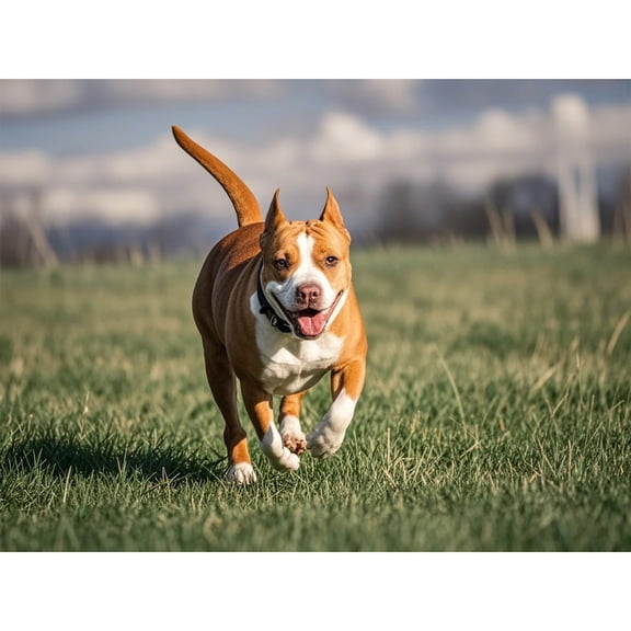 Red Staffordshire Bull Terrier Diamond Art 5D Diamond Painting DIY Kits Full Round Drill Beads by Number Stitch Handmade Arts and Crafts for Living Room Bedroom Home Wall Decor 12x16 inch