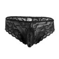 thumbnail image 3 of Bragas de hombre sexys con efecto mojado, lencería de encaje con estampado floral, bolsa abultada, calzoncillos de tiro bajo, suspensorios transparentes, ropa interior, 3 of 5
