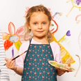 thumbnail image 3 of Dark Blue Christmas Reindeer Pattern Kids Aprons for Girls and Boys,Adjustable Neck Strap Toddler Aprons for Kids Cooking Baking, 3 of 7