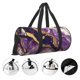 thumbnail image 3 of Fotbe Purple Gold Marble Swirls Bolsa Deportiva de Lona Plegable con Estampado, Bolsa de Gimnasio con Bolsillo Seco/Húmedo, Bolsa de Viaje Ultraligera de Gran Capacidad, 3 of 5