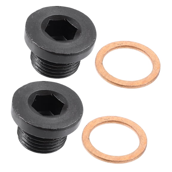 2 Pcs M18x1.5 Steel Engine Oil Drain Plug Screw with Gasket for BMW 545i 550i 650i for Mazda 3 5 6 Black