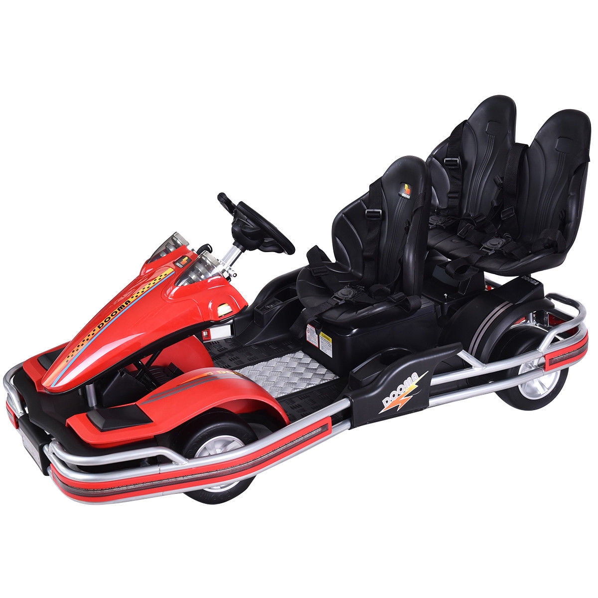 Costway 12v Electric Go Kart Kids Ride On Toy Car 3 Seater Battery Costway 12v Electric Go Kart Kids Ride On Toy Car 3 Seater Battery Ed Music Horn