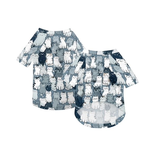 Lightweight Dog Sweatshirt Pet T-Shirt Colorful Animal Print Puppy Shirt Breathable Soft Pet Apparel Pullover for Small Medium Dogs Cats Gray 1 Piece
