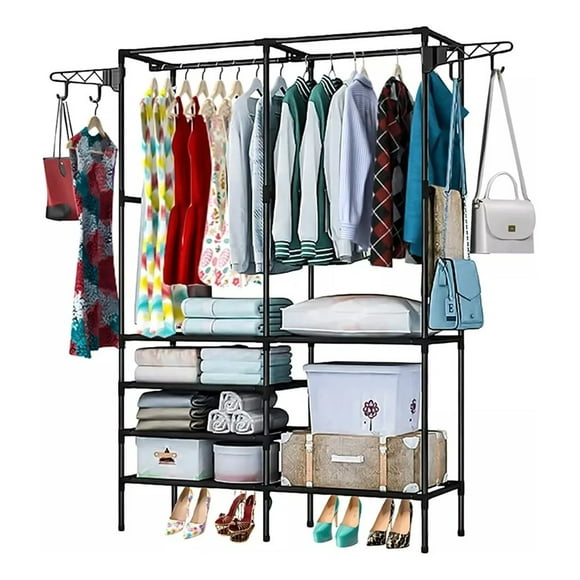 Rack Perchero Armable Piso Organizador Ropa Colgador Closet Marthing Organizador de Ropa Mutifuncional Armado Facil y Dinamico, Mueble Organizador Portatil de ropa, zapatos, bolsos y accesorios