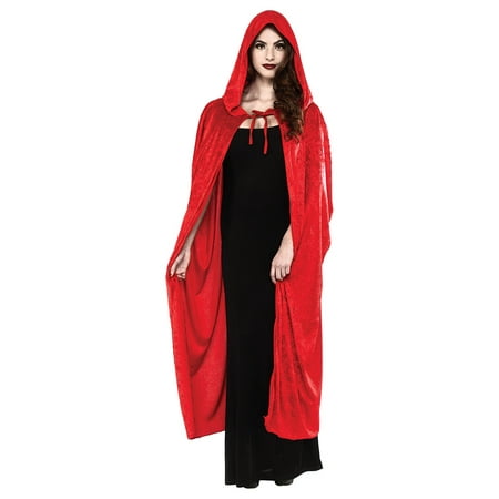 Long Velvet Cape Adult Costume Accessory Red -