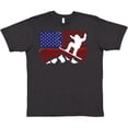 thumbnail image 3 of Inktastic Snowboarding US Flag T-Shirt, 3 of 5