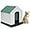 Green Roof, variant on Large Plastic Dog House Indoor Outdoor Doghouse Dog Kennel Easy to Assemble Puppy Shelter with Air Vents Elevated Floor Waterproof
