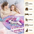 thumbnail image 4 of Personalized Kids Blanket with Name, 80 x 60 Inches Soft Cozy Blanket Gift for Girls Women, Unicorn Lovers, Cute Warm Throw Blanket for Bed, Living Room, Home Decor, 4 of 6