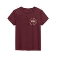 thumbnail image 3 of CCRFTGI 4th of July USA Shirts for Kids Girls Size 7 Short Sleeve Funny American Flag Striped Summer Freedom T-Shirts Patriotic Girls Clothes Tee Shirt Wine 9-10 Years, 3 of 5