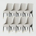 thumbnail image 2 of POVISON 8PCS Mordern High Back Dining Room Chairs, Black Faux Leather, Metal Legs, Density Sponge, 2 of 9