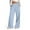 Sky Blue, variant on WTOBBY Women's Wide Leg Casual Pants High Waist Plaid Sports Trousers, Comfortable Stretch Athletic Pants for Jogging and Lounge Wear,Black L