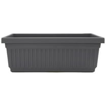 The HC Companies 18-Inch Venetian Window Planter Box with Drain Plug, Warm Gray