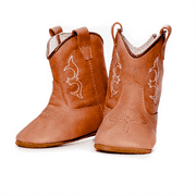 MaMTaKoN Real Leather Soft Sole Cowboy Boots for Baby Infant Toddler Boys/Girls