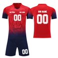 thumbnail image 1 of Custom Football Kit Set for Adult and Child, Name Number Team Logo DIY Family Match Personalized Jersey Shirt Shorts Set, Dad and Son Matching Outfits Red XXXL, 1 of 6