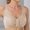 Beige, variant on Women's polyester Orange chemical fiber underwear Women Full Cup Thin Underwear Plus Size Wireless Sports Bra Lace Bra Breast Cover Cup Large Size Vest Bras