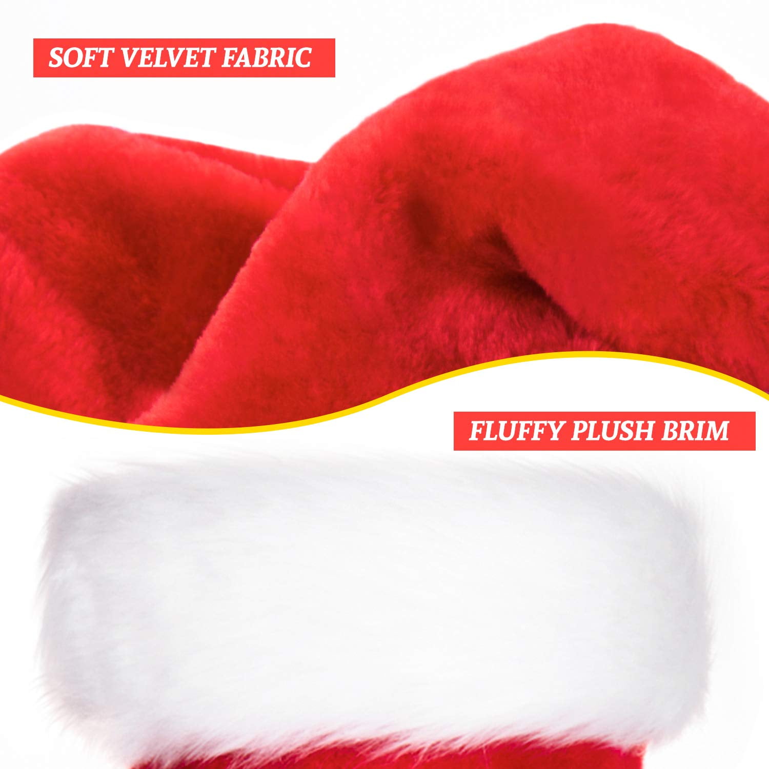 Pack de Gorros de Navidad Unisex, Gorro de Papá Noel Clásico de