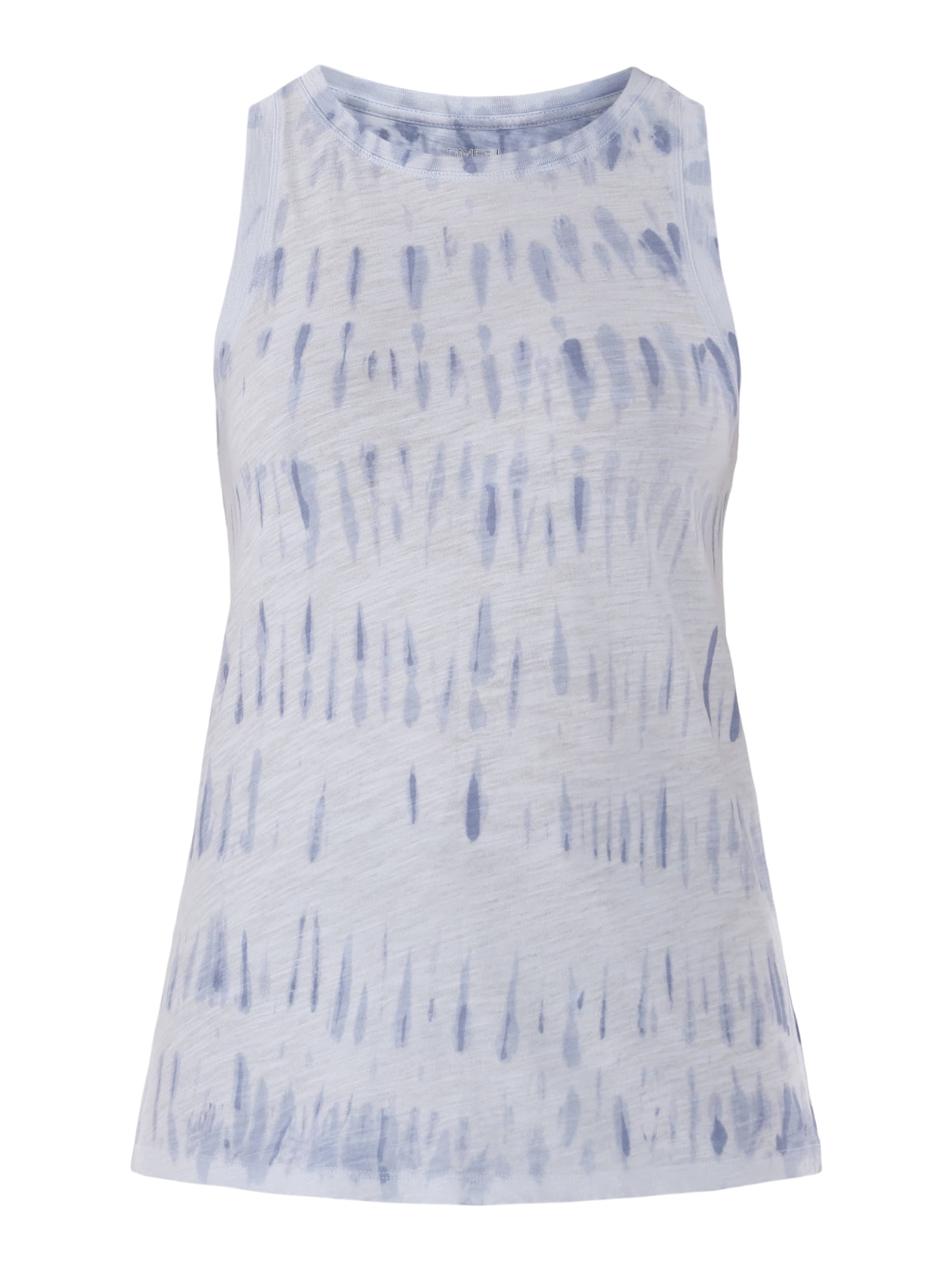 Time and Tru Women's Tie Dye Cotton Tank Top with High Neck, Sizes XS-XXXL
