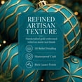 thumbnail image 4 of Christmas Ball Ornaments Set of 12, Blue Shatterproof Xmas Baubles with Gold Patterns, Turquoise Tree Decorations in a Gift Box for Holiday Decorating - Style A, 4 of 6