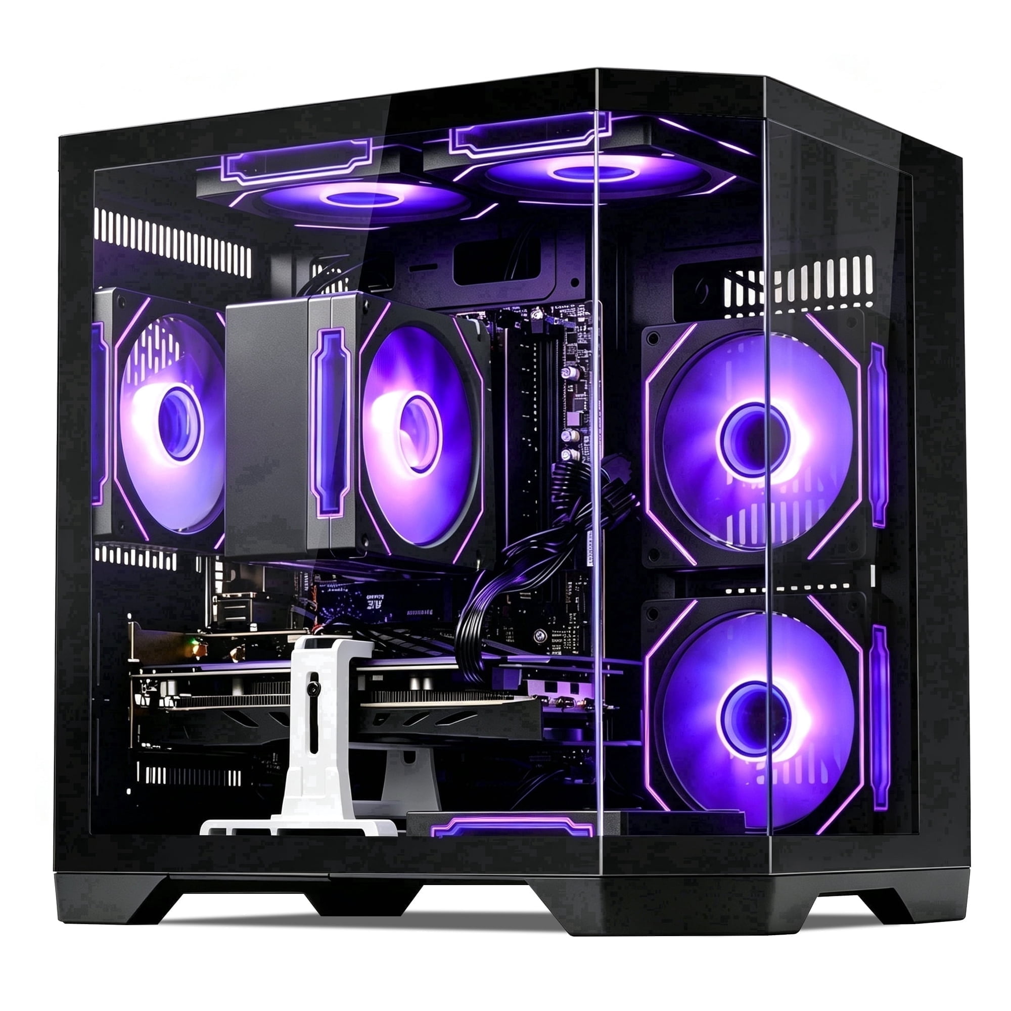 Qehi Gaming Desktop PC, Ryzen 7 , RTX3050 8G，16G RAM，1T SSD ,WIFI6,prebuilt Black pcs