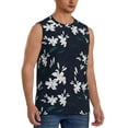 thumbnail image 2 of Balery Lilies Flowers Men's Sleeveless Muscle Shirts Workout Tank Top, Moisture Wicking, Odor Protection-Large, 2 of 8