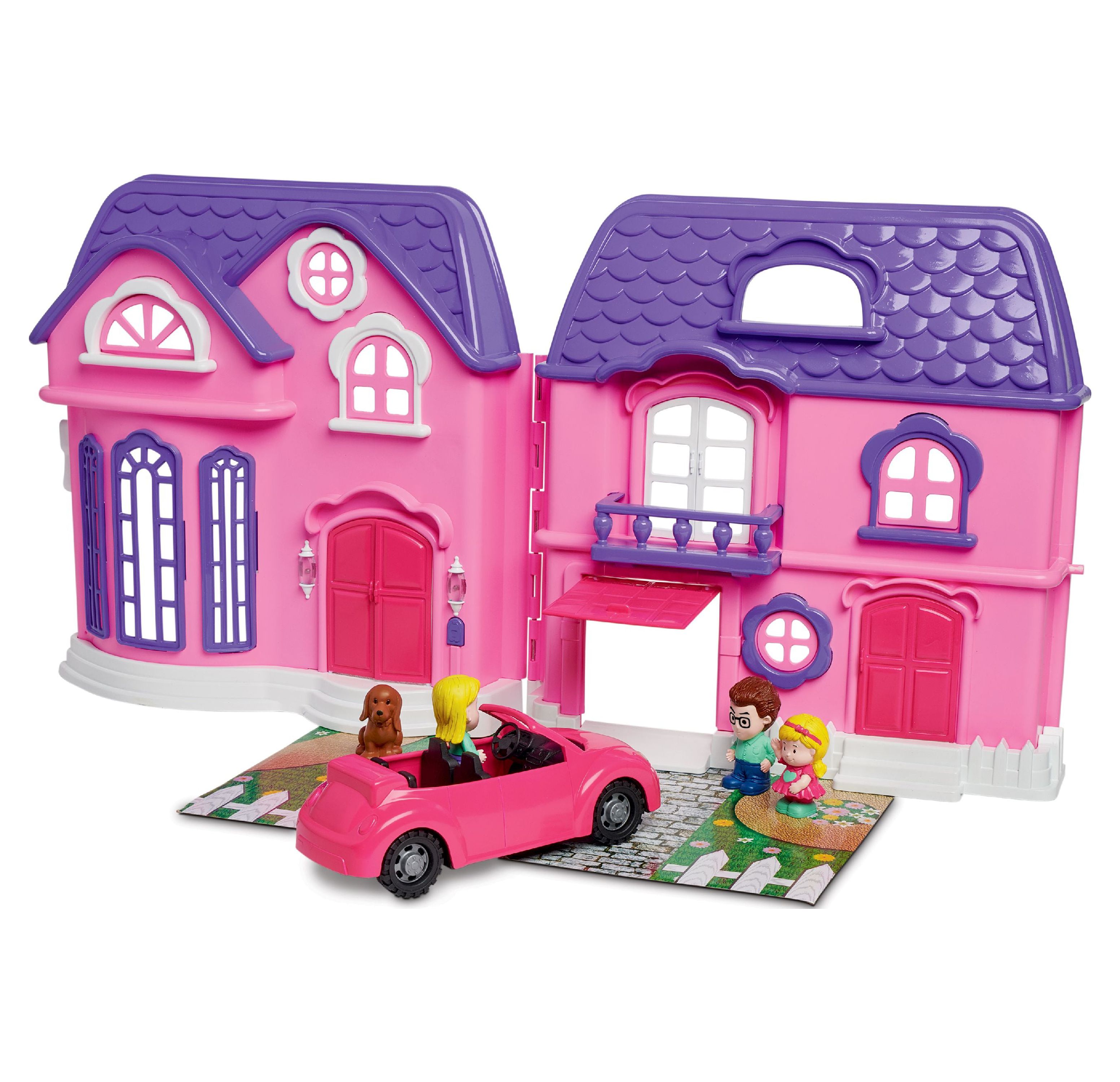 Kid Connection Folding Dollhouse with Family Car, 21 Pieces - image 3 of 5