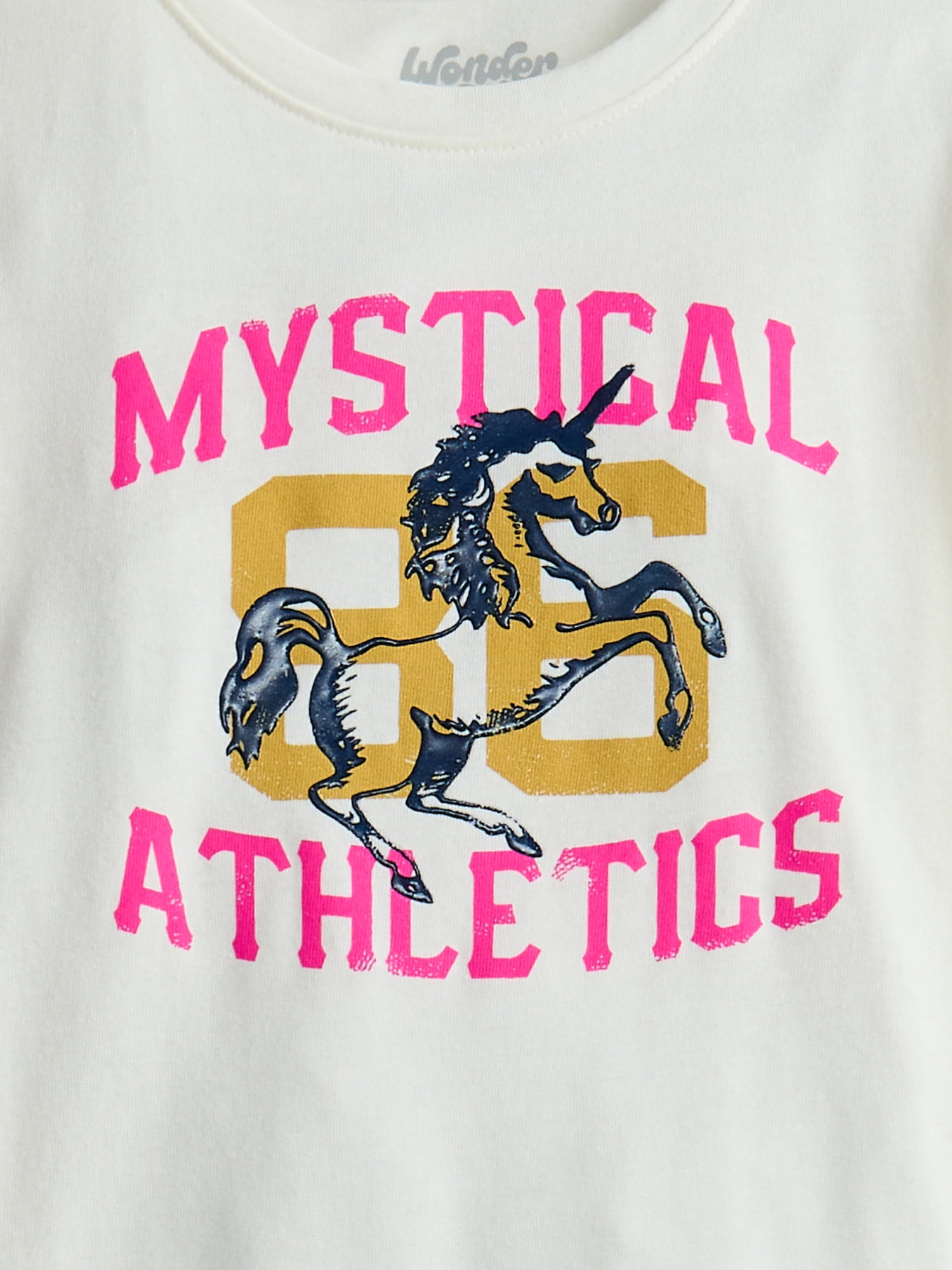 Wonder Nation Girls Embellished Tee with Long Sleeves, Sizes 4-18 & Plus