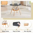 thumbnail image 6 of Round Coffee Table with Woven Storage Basket - Black MDF and Solid Wood Legs, 6 of 10